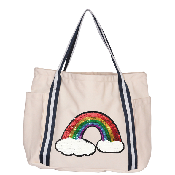 Reversible Sequin Rainbow Luxe Tote Bag