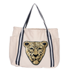 Gold Sequin Leopard Luxe Tote Bag