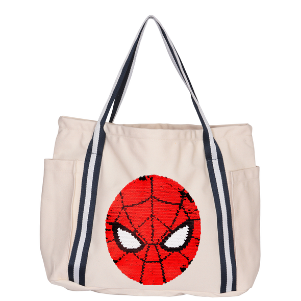 Reversible Sequin Spiderman Luxe Tote Bag