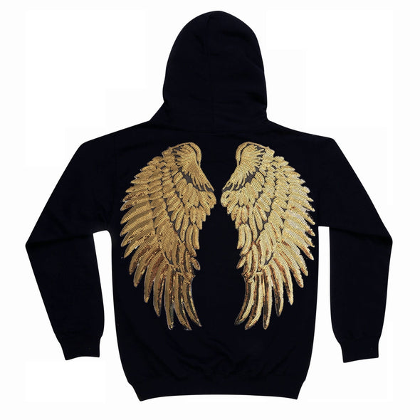 SALE Gold Wings Hoodie With Brass Studs on Hood | 40% OFF Automatically Applied at Checkout