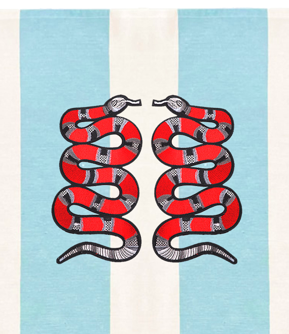 Red Snake Pair Hammam Beach Towel