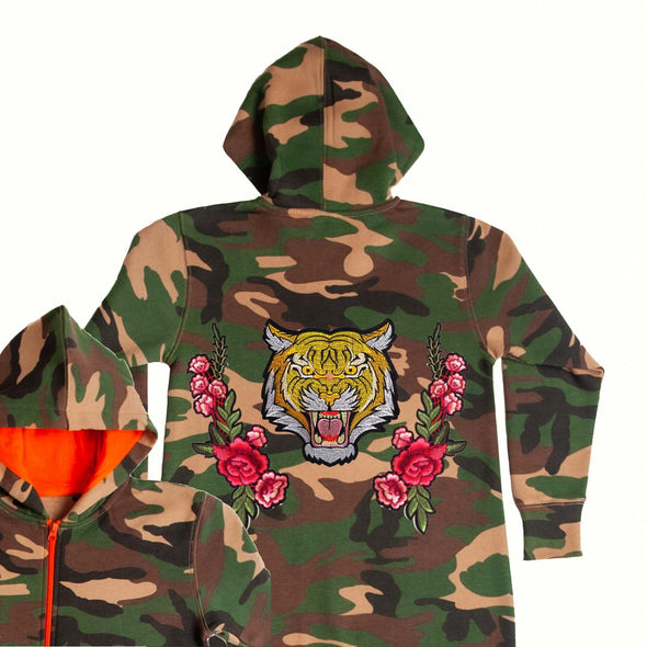 Roaring Tiger and Roses Onesie