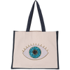 Turquoise Eye Midi Tote Bag