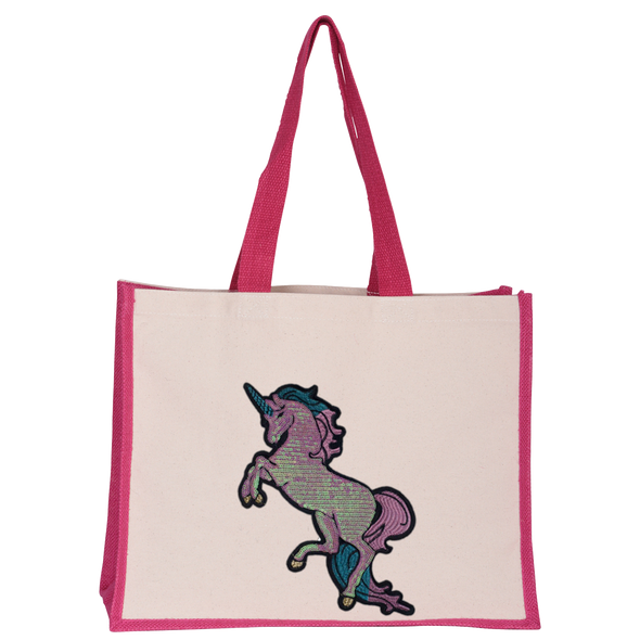 Pearly Sequin Unicorn Midi Tote Bag