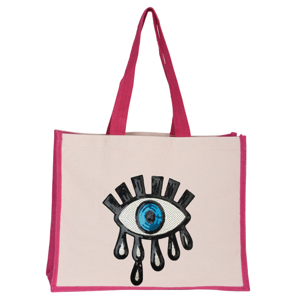 Sequin Eye Midi Tote Bag