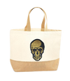 Gold Sequin Skull XL Tote Bag