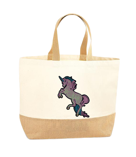Pearly Sequin Unicorn XL Tote Bag