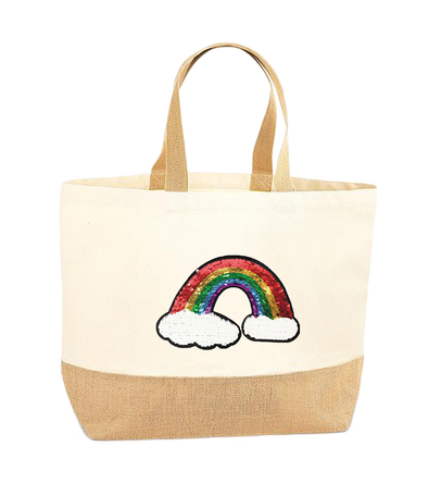 Reversible Sequin Rainbow XL Tote Bag