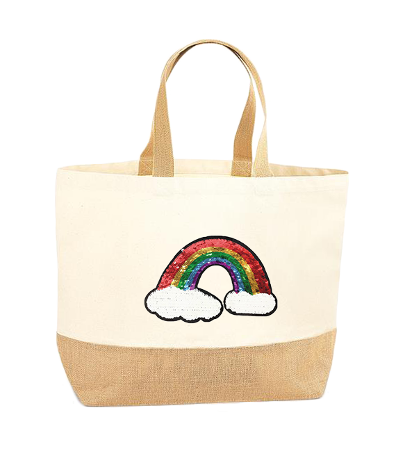 Reversible Sequin Rainbow XL Tote Bag