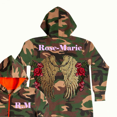 XL Gold Wings and Roses Onesie