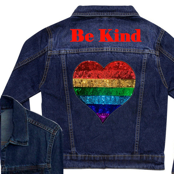Rainbow Heart Denim Jacket