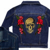 Gold Sequin Skull and Roses Denim Jacket