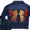 Gold Wings and Roses Denim Jacket