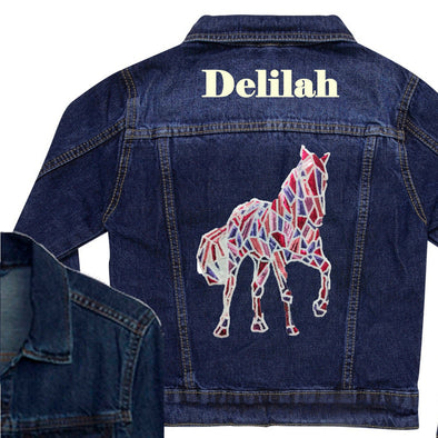 Mosaic Sequin Horse Denim Jacket