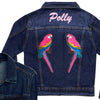 Pink Parrots Denim Jacket