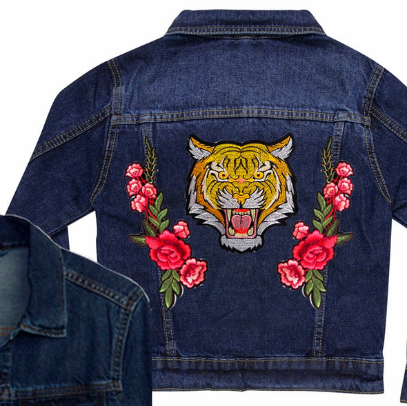 Roaring Tiger and Roses Denim Jacket