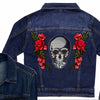 Silver Sequin Skull and Roses Denim Jacket