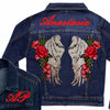 Silver Wings and Roses Denim Jacket