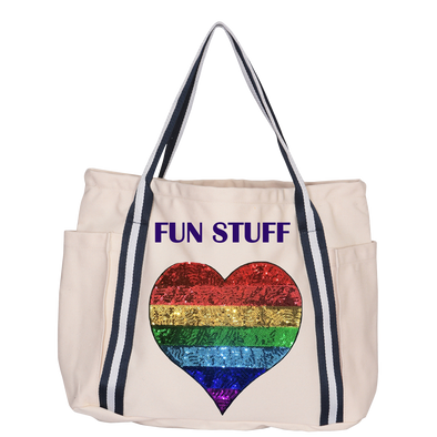 Rainbow Heart Luxe Tote Bag