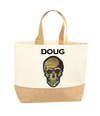 Gold Sequin Skull XL Tote Bag