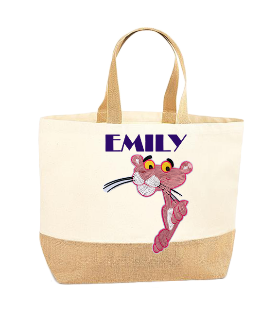 Pink panther top tote bag