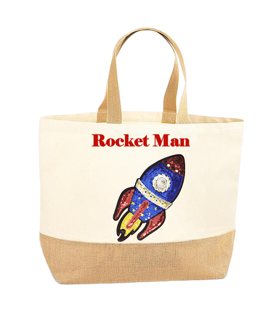 Sequin Rocket XL Tote Bag